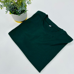 Premium quality fabric green color summer lightweight <b>Tshirt</b> for men with round Collar Men's Casual wear short sleeve made in BD - Product Image 2