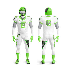 Conjunto de Uniforme de Fútbol Americano Personalizado en Blanco y Verde Neón – Jersey y Pantalones de Fútbol Sublimados de Primera Calidad, Uniformes de Equipo Personalizados - Product Image 4