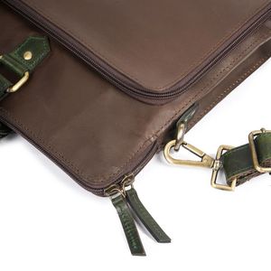 Genuine Leather Brown Large Capacity Laptop <b>Bag</b> Briefcase Crossbody <b>Computer</b> Handheld Business Travel <b>Bag</b> - Product Image 5
