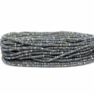 Cuentas de labradorita natural en forma de neumático, cuentas de rueda, hilo de cuentas sueltas para la fabricación de joyas - Product Image 1