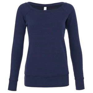 Sudadera de cuello ancho para mujer, color carbón, con hombros descubiertos, estilo holgado, de tejido de felpa de triple mezcla, con mangas raglán y cuello barco, al por mayor - Product Image 2