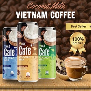 กาแฟลาเต้ผสมกะทิ กระป๋องอะลูมิเนียม 330 มล. พร้อมดื่ม VINUT ผู้จัดจำหน่ายเครื่องดื่มขายส่ง รับผลิตแบบ OEM ODM แบรนด์ส่วนตัว - Product Image 4