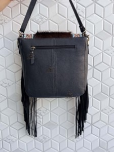 2026 Latest Fashion Hand Tooled Carving Leather Fringe Handbag Cowhide Fur Gypsy Boho Vintage Handmade Cross body <b>Shoulder</b> Bag - Product Image 3