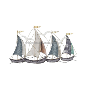 งานโลหะเหล็กรูปเรือติดผนังแนวศิลปะตกแต่งทางทะเลเพื่อสัมผัสการผจญภัยในพื้นที่อยู่อาศัยของคุณ - Product Image 4