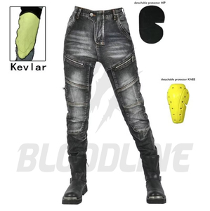 Pantalones Vaqueros de Motocicleta para Hombre, Lavados con Efecto Desgastado, Impermeables, para Motociclismo, Estilo para Todas las Estaciones - Product Image 4