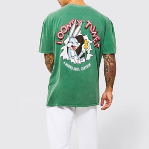 Camisetas Casuales para Hombre, Estilo Vintage con Lavado Ácido, Cuello Redondo Personalizado, Hombros Caídos, Manga Corta, Algodón - Product Image 2