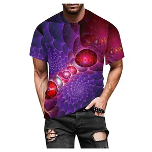 2023高品質3Dプリント動物おかしいカスタムポリエステルスポーツ昇華Tシャツ休暇メンズシャツ