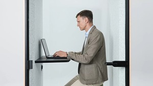 Acoustic Pod w/Glass Back Wall, Power Socket w/AC & USB, Left Hand Door Open - Product Image 3