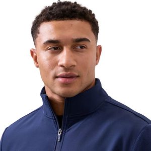 Mens Navy Blue Micro Fleece Quarter Zip Pullover Long Sleeve Lightweight Thermal Sportswear Training Top - Product Image 2