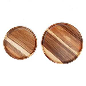 Natural Acacia Wood Handmade Polished Customizable Modern Design <b>Disposable</b> Dinner <b>Plates</b> for Home Hotel Restaurant Wedding Use - Product Image 4