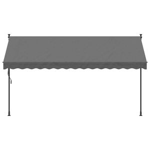 Toldo Retráctil de Tela y Acero Color Antracita de 137.8"x59.1" - Product Image 3