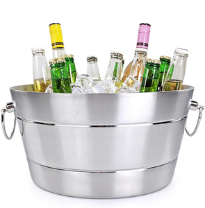 Cubo de Hielo de Acero Inoxidable para Bar, Enfriador de Bebidas para Fiestas, con Asas - Product Image 1