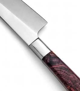 Couteau à découper de style japonais en acier inoxydable artisanal avec manche en bois stabilisé - Product Image 3