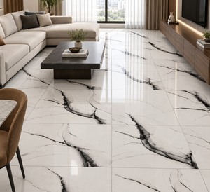Carreaux de porcelaine élégants et brillants de qualité supérieure, polis et émaillés, pour murs et sols intérieurs, carreaux de 60x60 cm, carreaux Gujarat - Product Image 6