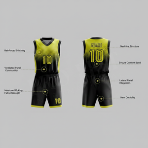 Vêtements de sport de basketball en polyester extensible, en promotion, avec service d'impression personnalisée de noms, numéros et logo d'équipe - Product Image 2