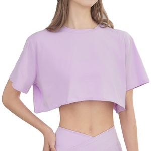 Top corto de satén para mujer, blusa con cuello en V, Camiseta básica de longitud corta, estilo Hip Hop ajustado, transpirable y para invierno - Product Image 2
