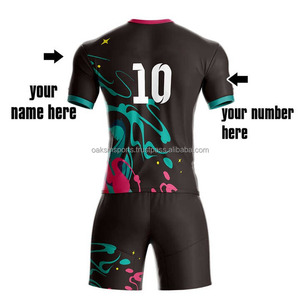 Conjunto de Camiseta de Fútbol Sublimada Personalizada para Hombre, Cuello en V, Manga Corta, Estampado Animal, 100% Poliéster, Ropa Deportiva Ajustada - Product Image 2