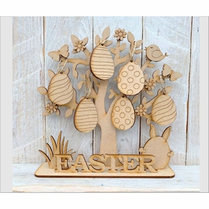 Decoración de Pascua al por Mayor, Figura de Conejo de Madera Pintada Estilo Rústico, Adorno Ecológico para Mesa de Fiesta - Product Image 3
