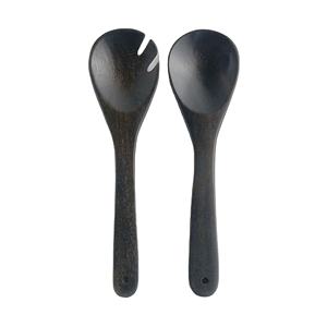 Juego de 2 Cucharas para Servir Ensaladas de Madera Resina Ebonizada, Ecológicas, Aptas para Lavavajillas, Utensilios de Cocina Hechos en India - Product Image 1