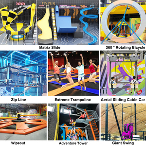 Parc de trampoline Flyfun Chine avec parcours <span class=keywords><strong>ninja</strong></span>, parkour, dodgeball pour centre de divertissement familial ou centre commercial - Product Image 6