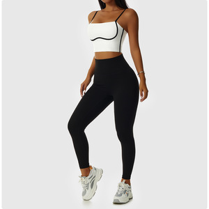 <b>High</b> <b>Waist</b> Full Length Solid Color Knitted Stretch <b>Leggings</b> Women's Yoga Pants All Seasons Basic Style - Product Image 5