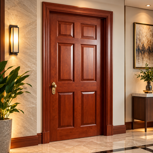 Puerta Interior Contemporánea de Madera Sólida Golden Aero GA-04S con Diseño de Seis Paneles, Operación Manual, Decoración para Villa o Apartamento - Product Image 6