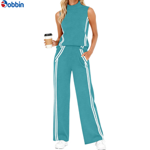 Conjunto de 2 Piezas para Mujer de Alta Calidad, con Logotipo Personalizado, Estilo Deportivo, Top Corto y Pantalones Anchos, Transpirable, Ideal para Viajes - Product Image 6