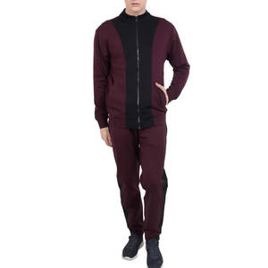 Ensemble de survêtement bordeaux personnalisé pour homme 2026 – Tissu personnalisable, col montant, fermeture éclair, coupe droite - Product Image 2