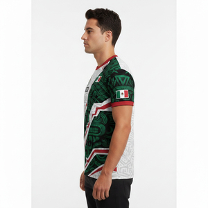 Maillot de football respirant à manches courtes personnalisable avec impression par transfert thermique, tissu 100% polyester - Product Image 3
