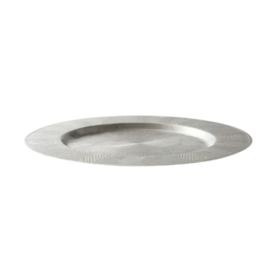 Platos de Metal para Servir, Diseño Geométrico Grabado, para Hogar, Cafeterías y Cantinas, Platos Plateados - Product Image 3