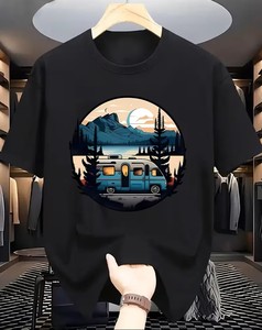 Men's Black Short Sleeve O-Neck T-Shirt Regular Fit Casual Jersey Knit Solid Color Plain Dyed Design - Product Image 1