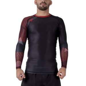 Rashguard MMA de Poliéster/Nylon Transpirable de Alta Calidad, Estilo 2026, Hecho a Medida, para Hombre, con Logotipo OEM Personalizado, Venta al Por Mayor - Product Image 1