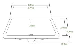 Lavabo Rettangolare da Incasso in Ceramica Bianca per Progetti Alberghieri - Product Image 6