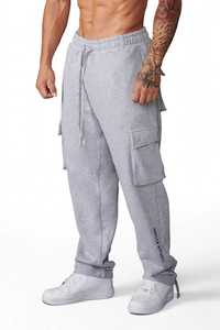 Pantalones Deportivos Grises para Hombre ONETEN, Pantalones Casuales con Cordón y Cintura Elástica, Pantalones Jogger para Otoño - Product Image 4