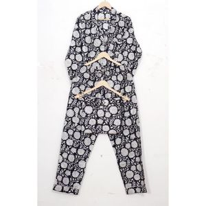 ชุดนอนผ้าฝ้ายลายพิมพ์สไตล์อินเดียสำหรับผู้หญิง ชุดนอนแฟชั่นที่สวมใส่สบายและเป็นมิตรต่อสิ่งแวดล้อม เหมาะสำหรับฤดูหนาว - Product Image 5