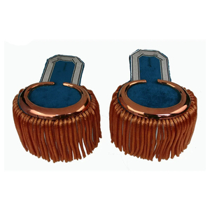 Epaulettes con flecos chapados en oro, bordados vintage, de fieltro con hilo de oro, para uniforme y disfraz, para coser con imán - Product Image 2