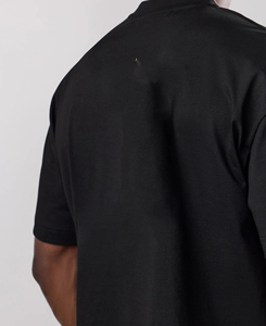 T-shirt décontracté pour homme, noir, 100% coton jersey, manches courtes, col rond, coupe classique, couleur unie, tricoté, écologique - Product Image 4