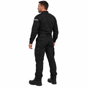Ensemble uniforme de sécurité pour hommes de haute qualité, chemise de travail à manches longues, pantalon cargo latéral, couleur unie, uniforme de travail personnalisé pour hommes - Product Image 6