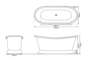 Baignoire autoportante en cuivre pur massif, baignoire de luxe pour hôtel, complexe hôtelier, spa, villa et design d'intérieur - Product Image 2