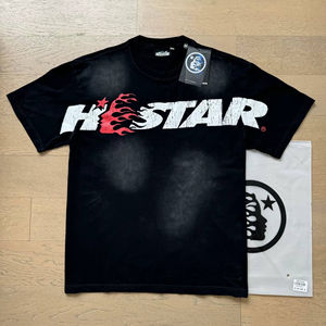 T-shirt unisexe décontracté et tendance à manches courtes en sergé, style vintage Hell Star, coupe ample, 250g, 100% polyester, vente en gros - Product Image 2