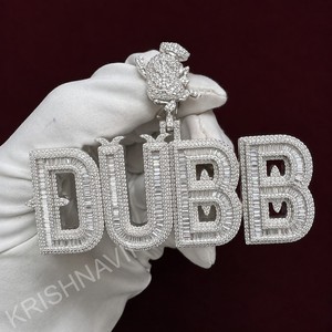 Mens Iced Out VVS Lab Diamond <b>Custom</b> <b>Name</b> Pendant Jewelry For Rapper Hip Hop Style Personalized Luxury <b>Necklace</b> Gift For Men - Product Image 5