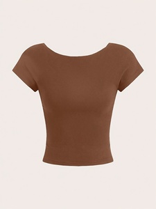 Wholesale Price Women Crop Top T Shirt Hot Selling Low Moq Women Crop Top T Shirt In Low Price - Product Image 4