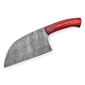 Cuchillo de Chef de Acero de Damasco Forjado a Mano Personalizado con Mango de Madera Roja Ecológico Profesional para Carnicería y Cocina - Product Image 1