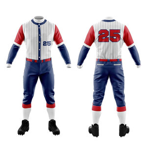 Custom Color Men's Full Sleeve Plus Size <b>Baseball</b> Uniform Set 100% Polyester Anti-Bacterial Moisture-Wicking Breathable - Product Image 6