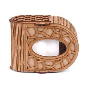 Modern Eco-friendly Wooden Laser Cut Geometric Handmade <b>Tissue</b> Box Holder Decorative Table Decor for Home Party <b>Wedding</b> - Product Image 4