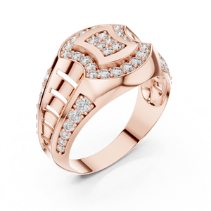 Anillo Geométrico de Lujo para Hombre en Oro Rosa con Circonita Cúbica, Estilo Diamante, Joyería de Moda, Anillo de Boda - Product Image 4