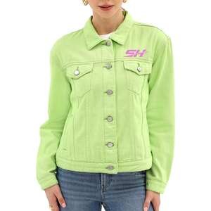 Chaqueta Vaquera Elegante para Mujer, con Botones al Frente, Bolsillos en el Pecho, para Uso Diario, Transpirable, a Bajo Precio - Product Image 1