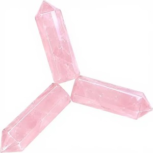 Pointes de cristal de quartz rose polies, pierres précieuses roses en forme de crayon pour la décoration intérieure, artisanat sur le thème de l'amour, bricolage - Product Image 2