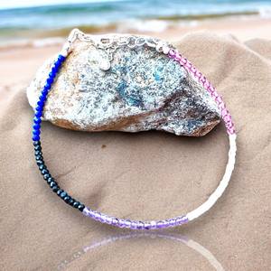 Natural Black Spinel Pink Topaz Bracelet Sterling Silver 925 Gemstone Jewelry Handmade Gift For Women - Product Image 2