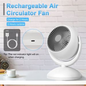 Ventilatore da Tavolo Portatile Ricaricabile a 4 Velocità con Testa Inclinabile a 360 Gradi, Rotazione Automatica e Clip, Circolatore d'Aria Silenzioso - Product Image 2